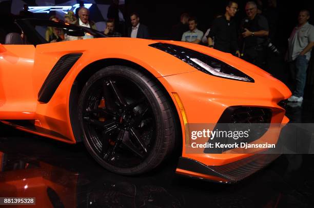 Chevrolet unveils it's new 2019 ZR1 Corvette Convertible during the auto trade show AutoMobility LA at Zynderia Studio November 28 in Los Angeles,...