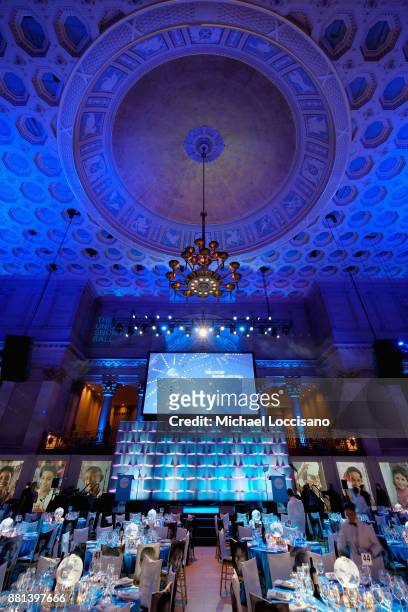 View of the venue before guests arrive at the 13th Annual UNICEF Snowflake Ball 2017 at Cipriani Wall Street on November 28, 2017 in New York City.