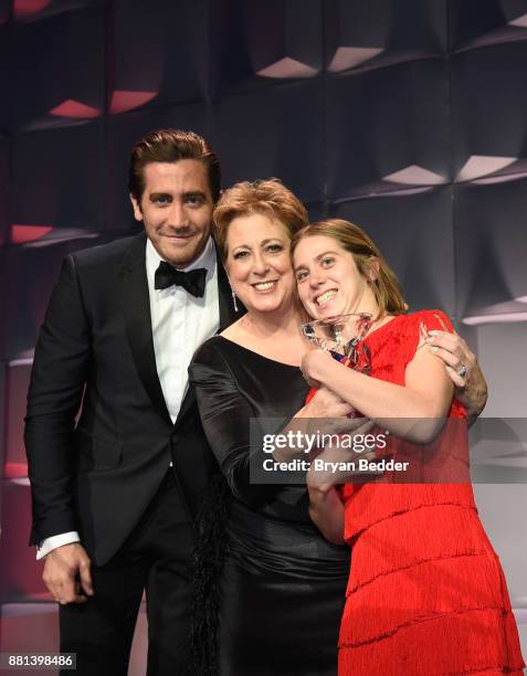 Jake Gyllenhaal, CEO & President UNICEF USA Caryl M. Stern, and honoree Lucy Meyer attend 13th Annual UNICEF Snowflake Ball 2017 at Cipriani Wall...