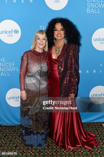 Oreal Luxe USA and Spirit of Compassion Award Honoree Carol J. Hamilton and Diana Ross attend the 13th Annual UNICEF Snowflake Ball 2017 at Cipriani...