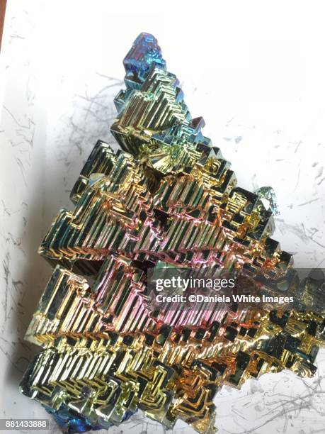 bismuth crystal - bismuth stock pictures, royalty-free photos & images