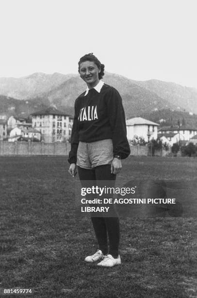 Ondina Valla at Rapallo's athletics ground, April 19 Italy, 20th century.