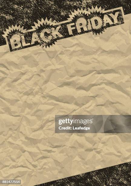 black friday background [old stamp on the kraft paper] - black craft paper stock illustrations