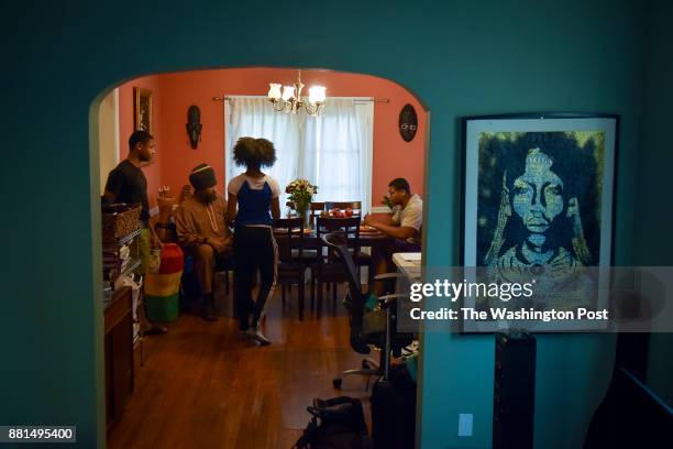 Baba Ras D, the premiere child entertainer in D.C. These days, has breakfast with his children at his home before leaving for a day of performances...