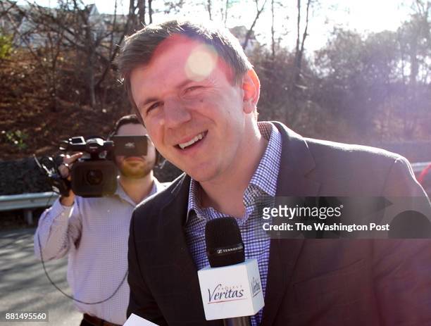 James OKeefe, the founder of Project Veritas, dodges questions about a woman who falsely claimed in interviews with The Washington Post via Getty...