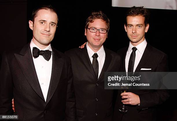 Evan Williams, Biz Stone and Jack Dorsey of Twitter attend Time's 100 Most Influential People in the World Gala at the Frederick P. Rose Hall at Jazz...