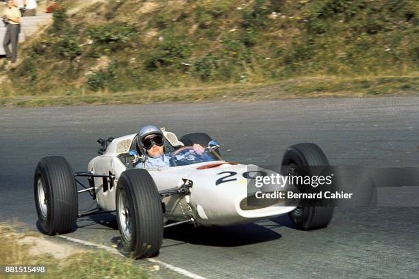 Ronnie Bucknum, Honda RA271, Grand Prix of Germany, Nurburgring, 02 August 1964. Ronnie Bucknum at the wheel of his Honda RA271, in the 1964 German...