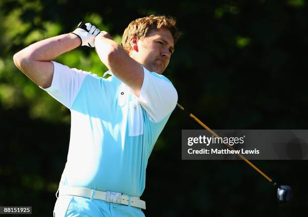 Warren Allcroft of Concord Park tees off on the 1st hole during the Glenmuir PGA Professional Championship North East Regional Qualifier at Moortown...