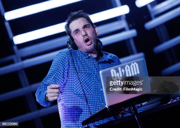 Performs onstage at Activision's launch of "DJ Hero" held at The Wiltern on June 1, 2009 in Los Angeles, California.
