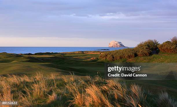 The green on the par 3, 4th hole with the third green behind hole at North Berwick Golf Club on May 3, 2009 in North Berwick, Scotland.