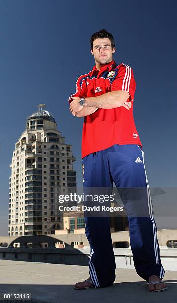 Mike Phillips, the British and Irish Lions scrumhalf poses on the roof of the Sandton Sun Hotel on June 2, 2009 in Johannesburg, South Africa.