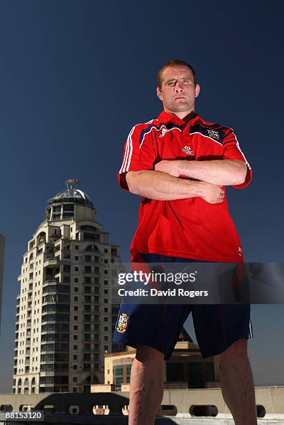 Phil Vickery, the British and Irish Lions prop poses on the roof of the Sandton Sun Hotel on June 2, 2009 in Johannesburg, South Africa.