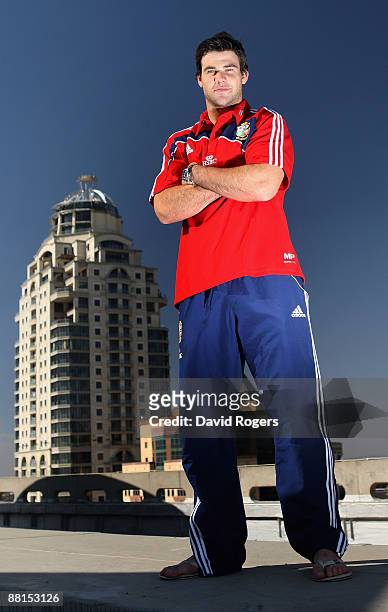 Mike Phillips, the British and Irish Lions scrumhalf poses on the roof of the Sandton Sun Hotel on June 2, 2009 in Johannesburg, South Africa.