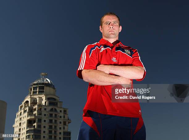 Phil Vickery, the British and Irish Lions prop poses on the roof of the Sandton Sun Hotel on June 2, 2009 in Johannesburg, South Africa.