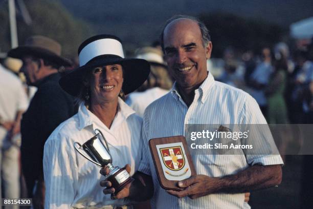 Trophy winners at the Argentario Polo Club in Tuscany, July 1991.