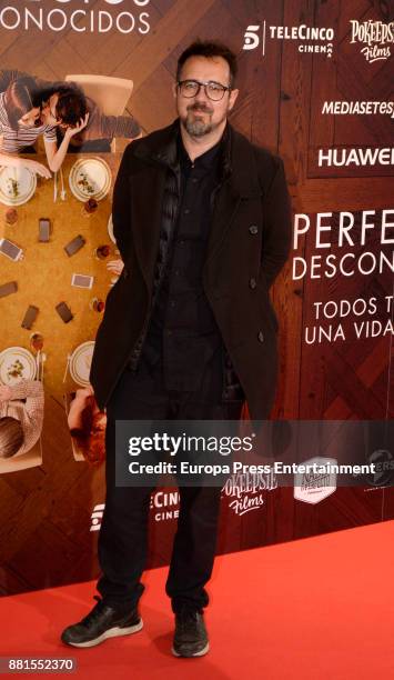 Paco Plaza attends the 'Perfectos desconocidos' premiere at Capitol cinema on November 28, 2017 in Madrid, Spain.