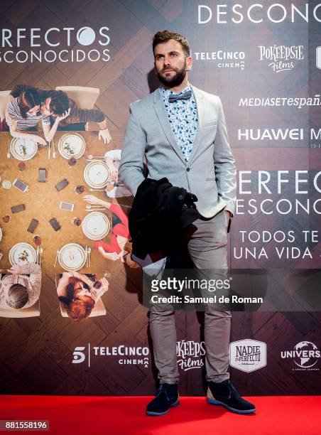 Nicolas Gaude attends 'Perfectos Desconocidos' premiere at the Capitol cinema on November 28, 2017 in Madrid, Spain.