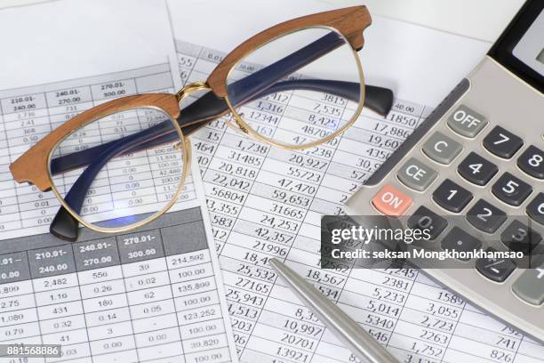 document financial accounting on office accountant desk - bookkeeping stock pictures, royalty-free photos & images