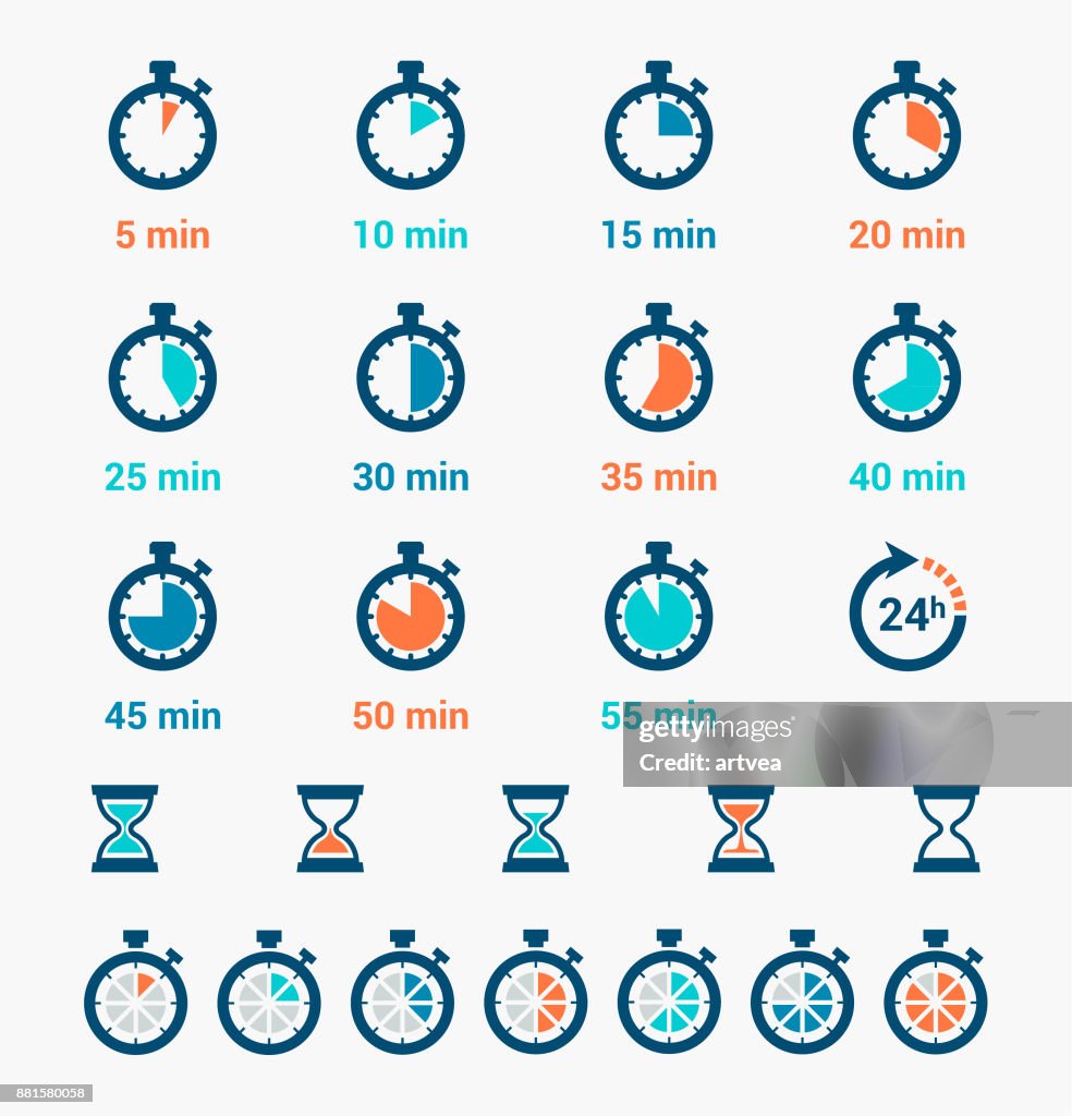 Time Clock Icons Set