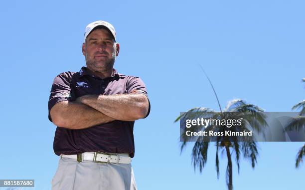 Hennie Otto of South Africa poses for a portrait during a practice round prior to the AfrAsia Bank Mauritius Open at Heritage Golf Club on November...
