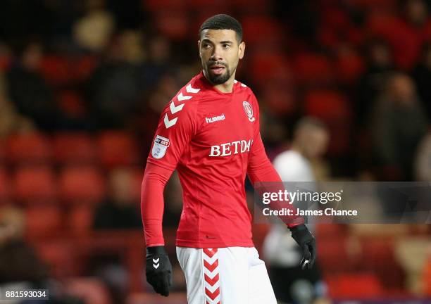 Leon Best of Charlton Athletic looks on during the Sky Bet League One match between Charlton Athletic and Peterborough United at The Valley on...