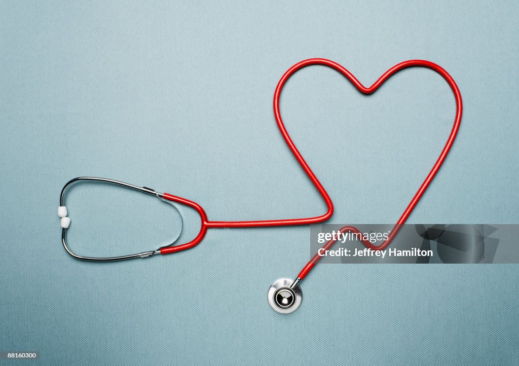 Stethoscope forming heart shape