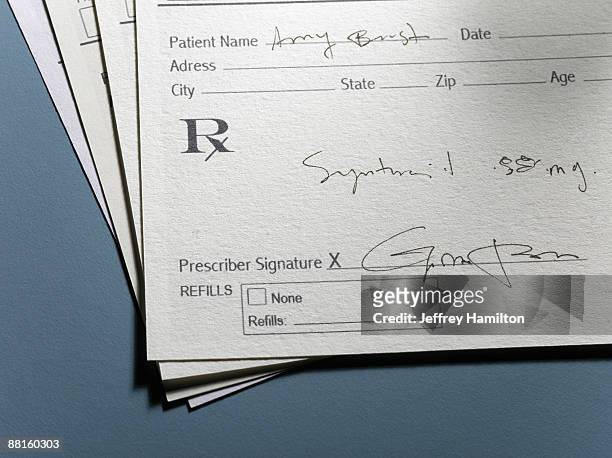 doctor's prescription slip - prescription stock pictures, royalty-free photos & images