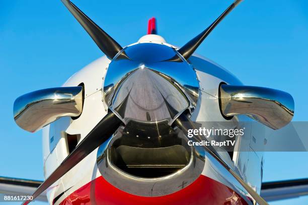 a turbo prop private airplane - air intake shaft stock pictures, royalty-free photos & images