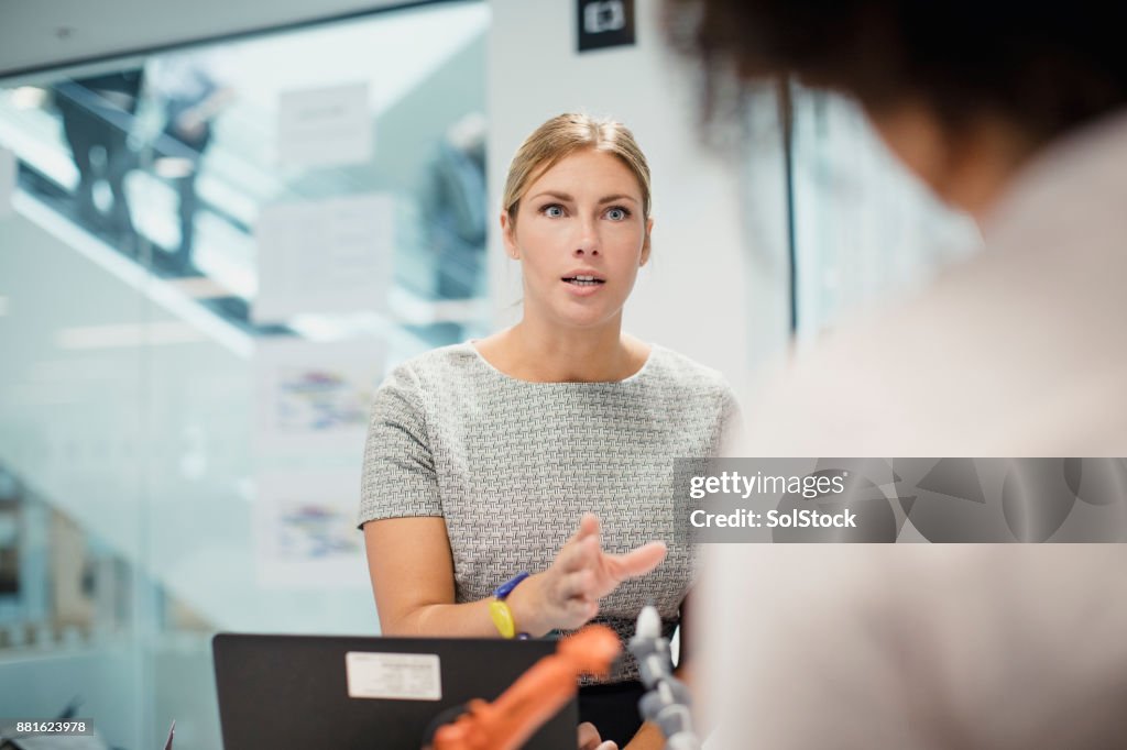 Female Technician in Control of a Meeting