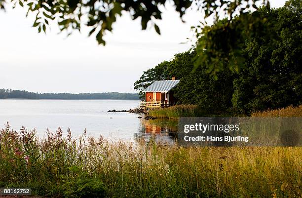 sauna by the sea aland archipelago finland. - finland ストックフォトと画像