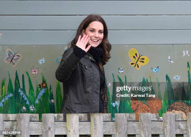 Catherine, Duchess of Cambridge visits the Robin Hood Primary and Nursery School to celebrate ten years of The Royal Horticultural Society campaign...