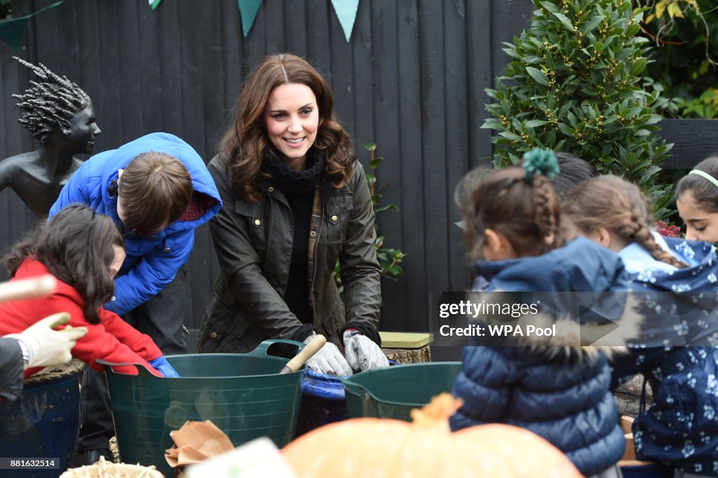 The Duchess Of Cambridge Visits Robin Hood Primary School