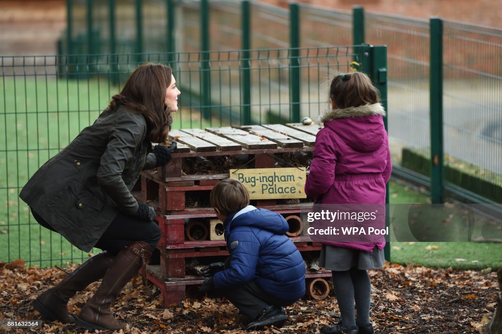 The Duchess Of Cambridge Visits Robin Hood Primary School