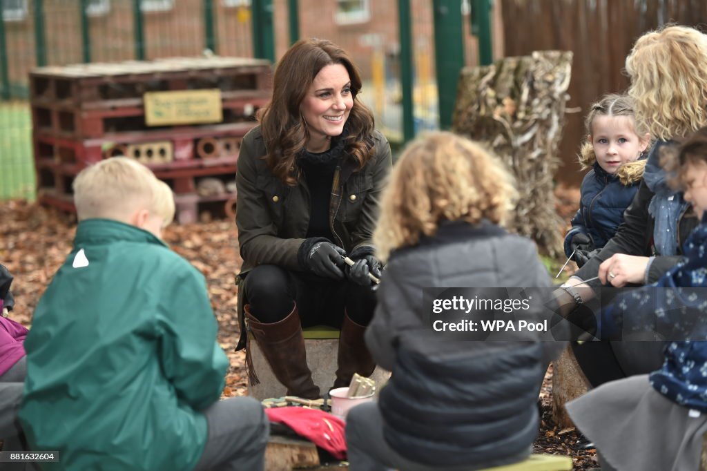 The Duchess Of Cambridge Visits Robin Hood Primary School