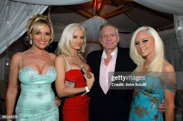 Bridget Marquardt, Holly Madison, Hugh Hefner and Kendra Wilkinson