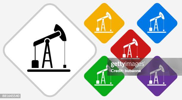 oil drill color diamond vector icon - hydraulic fracturing icons stock illustrations