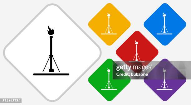 oil drill color diamond vector icon - fracking stock illustrations