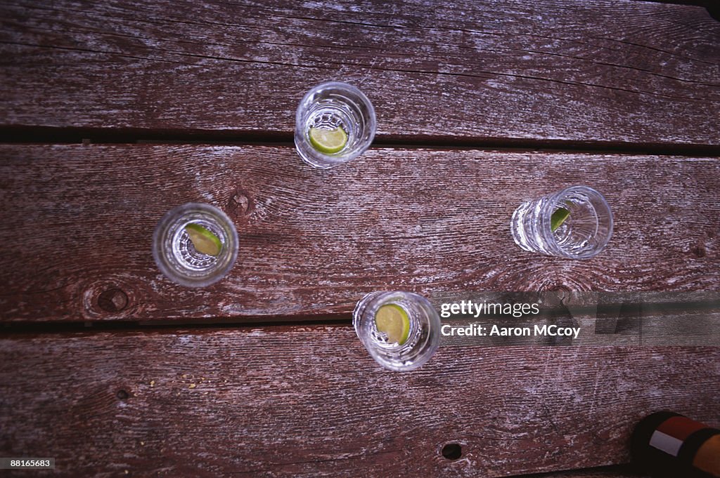 Empty shot glasses