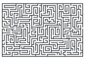 illustration of maze, labrinth. Isolated on white background. Medium difficulty.