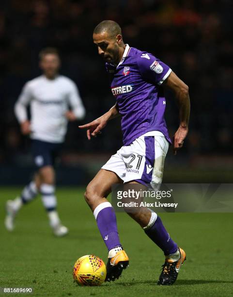 Darren Pratley of Bolton Wanderers during the Sky Bet Championship match between Preston North End and Bolton Wanderers at Deepdale on November 17,...