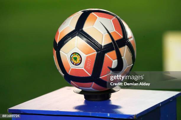 Detail of the official ball prior a second leg match between Independiente and Libertad as part of the semifinals of Copa CONMEBOL Sudamericana 2017...