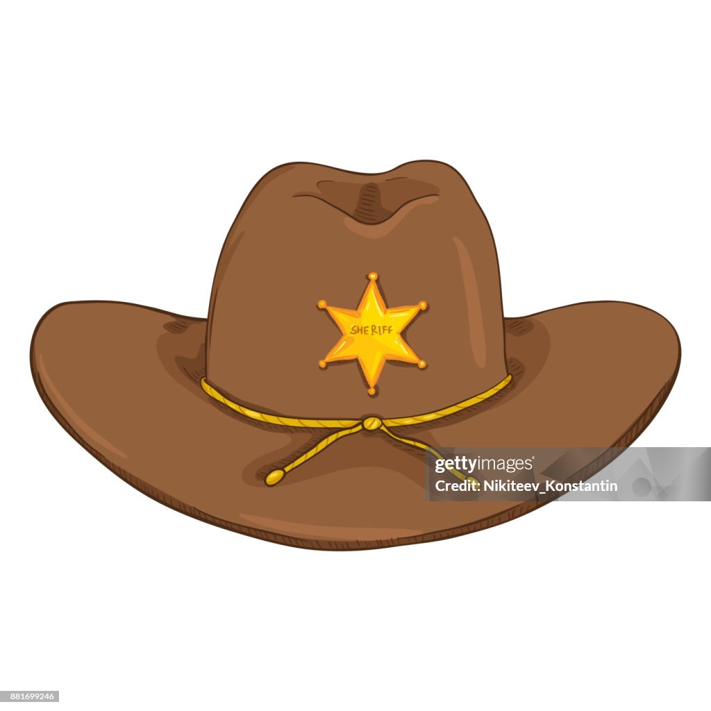 Sombrero De Vaquero Sheriff De Dibujos Animados De Vector En Blanco Bcakground Ilustración de stock - Getty Images Sombrero De Vaquero Sheriff De Dibujos Animados De Vector En Blanco Bcakground Ilustración de stock - Getty Images