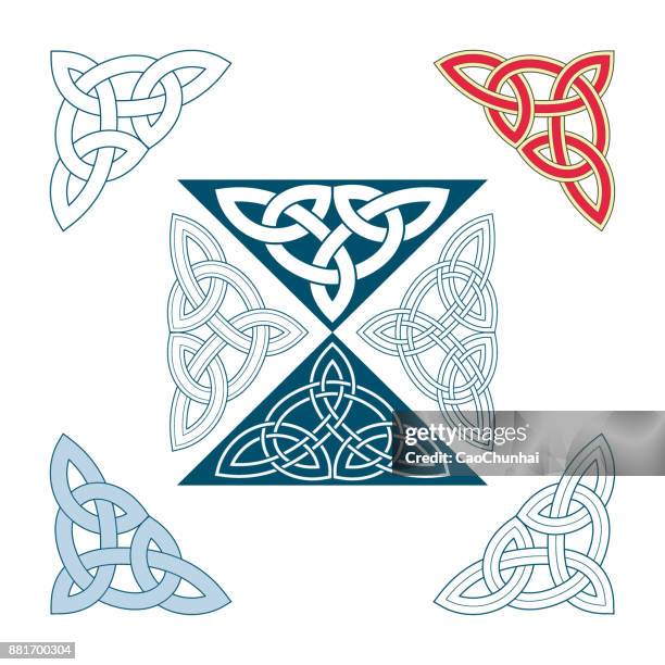 angle decoration of medieval style(celtic knot) - corner stock illustrations