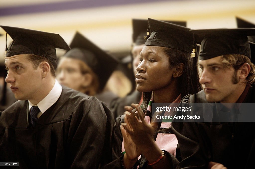 Students at commencement ceremony