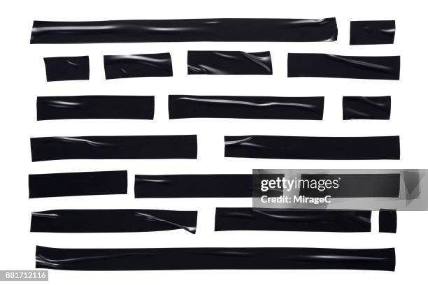 black duct tape stripes - tape foto e immagini stock