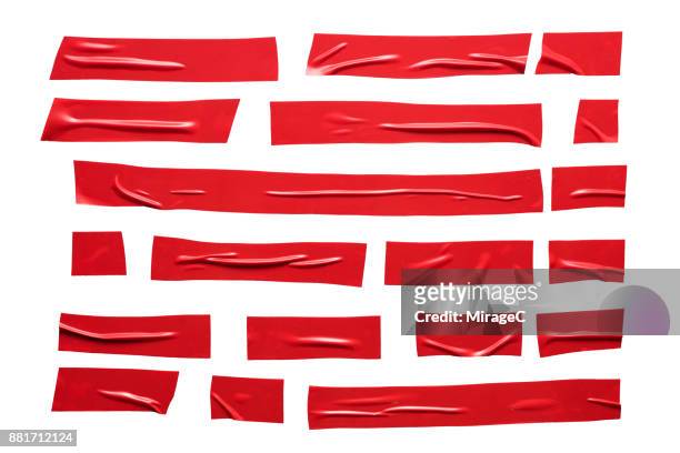 red duct tape stripes - tape stock-fotos und bilder