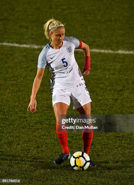 Stephanie Houghton of England controls the ball during the FIFA Women's World Cup Qualifier between England and Kazakhstan at Weston Homes Community...