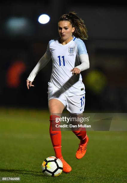 Melissa Lawley of England controls the ball during the FIFA Women's World Cup Qualifier between England and Kazakhstan at Weston Homes Community...