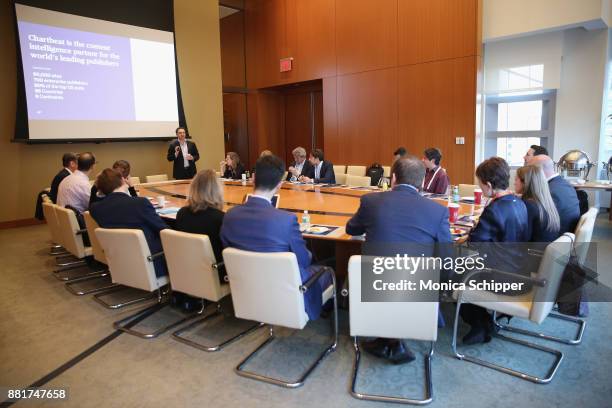 View of the Chartbeat Roundtable Breakfast Session at IGNITION: Future of Media at Time Warner Center on November 29, 2017 in New York City.