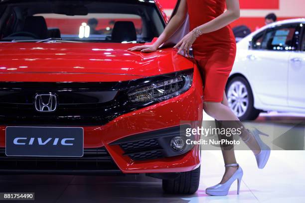 Honda Civic car on display during The 34th Thailand International Motor Expo 2017 at Muang Thong Thani in Bangkok, Thailand. 29 November 2017